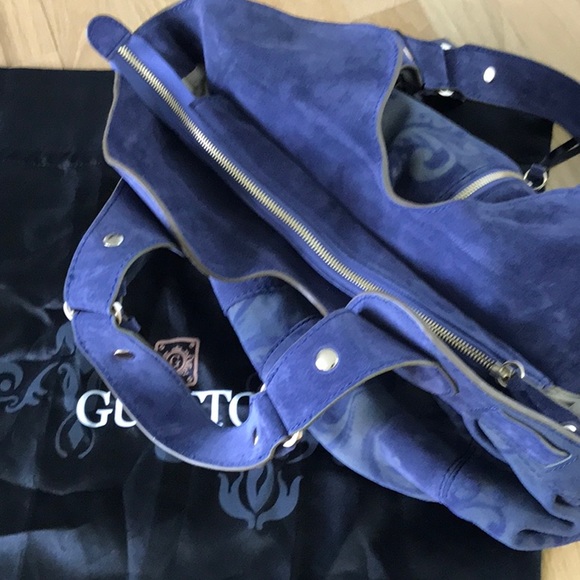 Vintage Gustto Hobo Budelli Printed Suede Leather Large boho bag - Picture 6 of 13